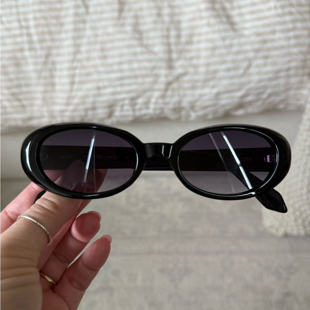 Quay Australia Black Oval Sunglasses
